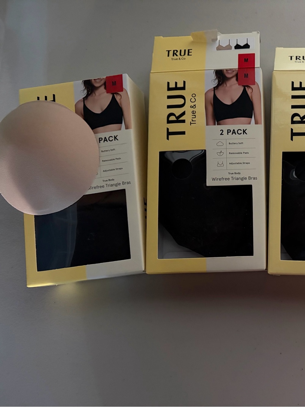 True & Co Wirefree Triangle Bras BLACK ONLY $20 for qty 4